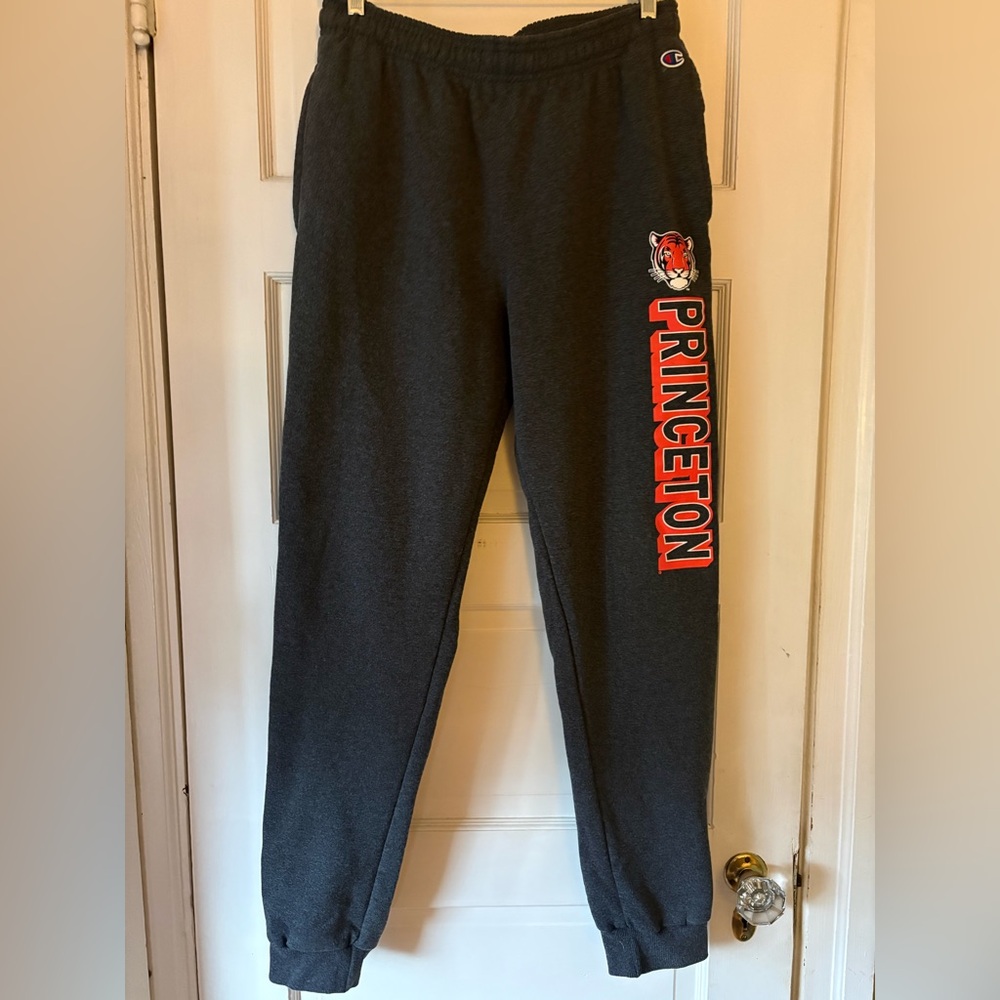 Champion Men's Princeton Charcoal Sweatpants with Orange Logo